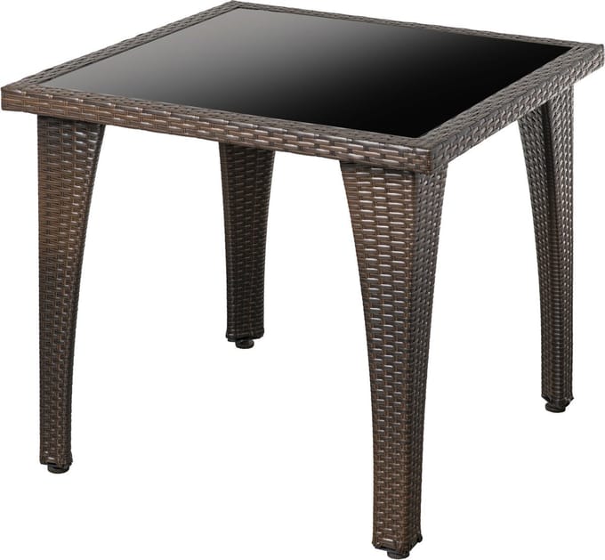 Brulo - Tuintafel - balkontafel - tafel -poly rattan - glas 80x80x72 cm - 15 kg