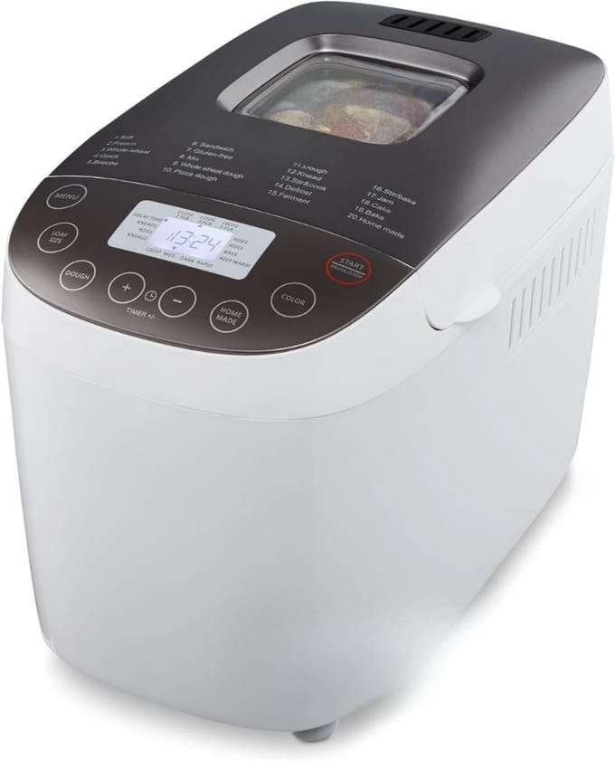 DYNA® Broodbakmachine - Broodbakmachines - Broodbak machine - Wit - 34cm x 28cm x 24cm; 4 kg