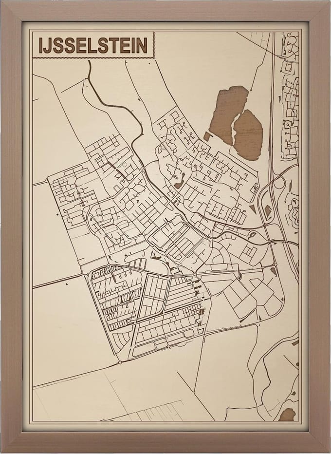 Decoratief Beeld - Houten Van Ijsselstein - Hout - Bekroned - Bruin - 21 X 30 Cm