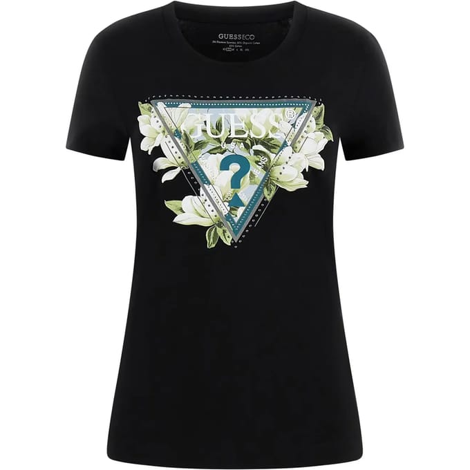 Dames-T-shirt Guess CN Camelia Triangle