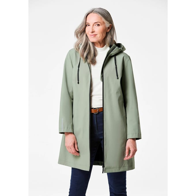Waterdichte, functionele jas met reflectoren - grijsgroen - Gr. 48 van Goldner Fashion