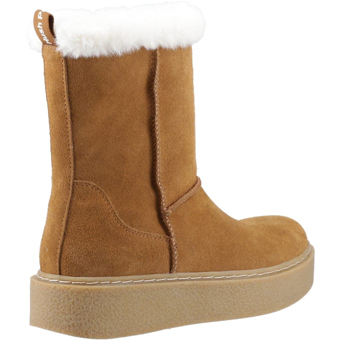 Hush Puppies Becca Mid Suede Dames Tan Laarzen