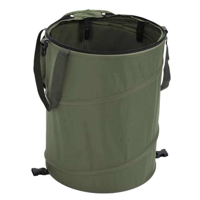 Camping Vuilnisbak met Ritsdeksel 24 Gallon Grote Capaciteit Opvouwbaar Draagbaar Tuinafval gray