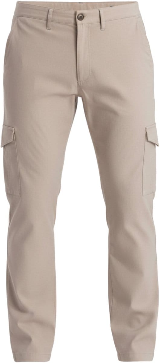OMBRE Broek - Regular Fit - Viscose - Knopen Asgrijs L
