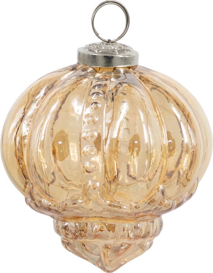 HomeBound by KY | Glazen kerstbal roest/goud | 10x10cm | kerstbal