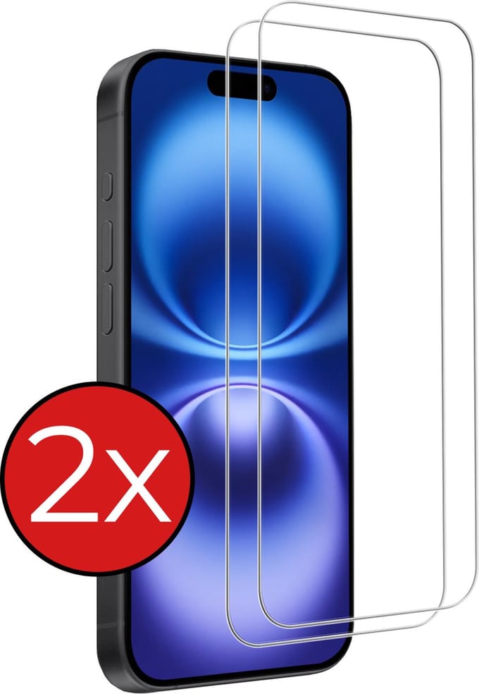 Screenprotector - 2 Stuks - Geschikt voor Apple iPhone 16 Plus - Volledige Dekking - Beschermglas - Gehard Glas - Tempered Glass - Screen Protector