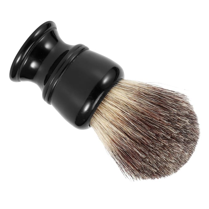 Blaireau de rasage Portable Blaireau de rasage pour cheveux Base en résine Blaireau de rasage pour mousse à raser gray
