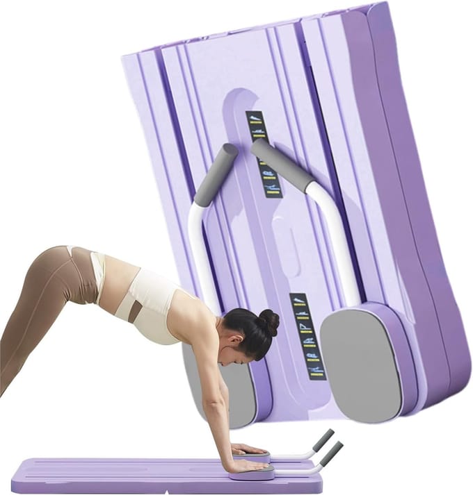 Pilates Machine - Oefenplank Core - Thuis Fitness - Opvouwbaar Ontwerp - 105 cm Lengte - Paars