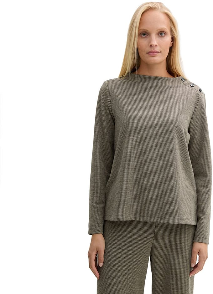 Tom Tailor 1044263 Jacquard Sweatshirt Groen L Vrouw