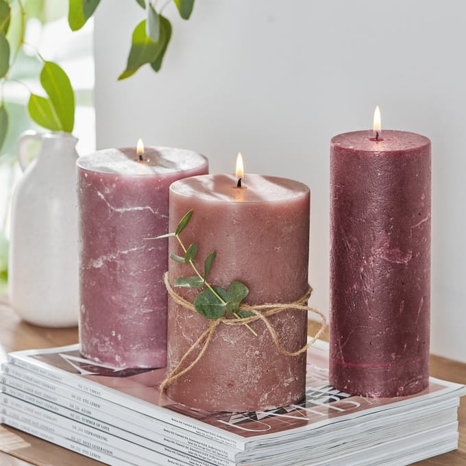 LOBERON Kaars set van 3 Salis roze