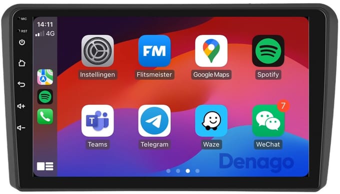 CarPlay autoradio geschikt voor Audi A3 | 2004 t/m 2013 | Android 13 | Draadloos Apple CarPlay & Android Auto | 2GB + 32GB | QuadCore processor | Denago DNG-A25 | 2025 model | 2004 2005 2006 2007 2008 2009 2010 2011 2012 2013 | Bluetooth & Wifi