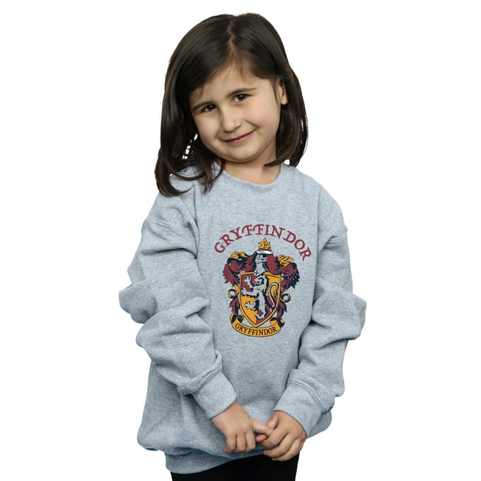 Harry Potter Meisjes Gryffindor Katoenen Sweatshirt (Sportgrijs)