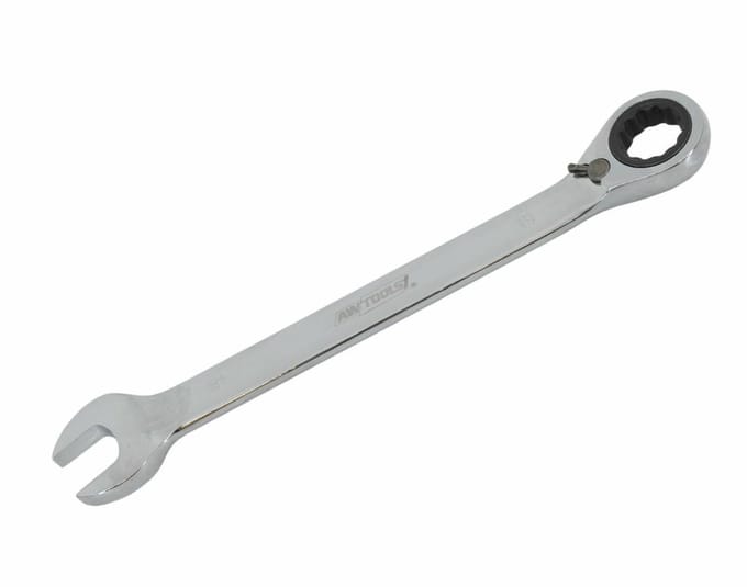 AWTOOLS Serie - Steeksleutel met Ratchet - 18mm - Richtingsschakelaar - CrV Staal