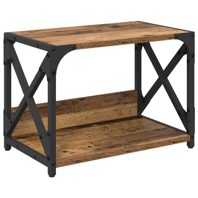 vidaXL Printerstand Oud Hout 44 x 26 x 31,5 cm Bewerkt hout