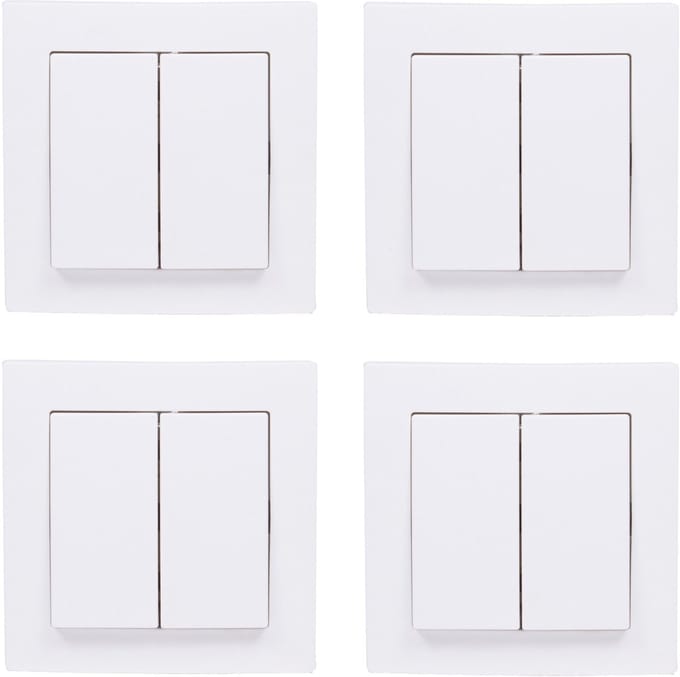 Benson Inbouw wisselschakelaar dubbel - 4x - wit - 250V 10A - WCD