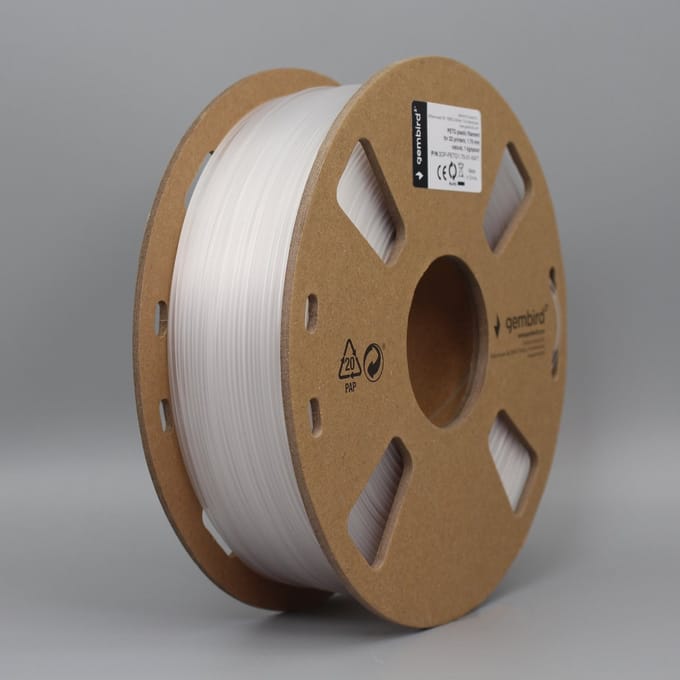 Gembird PETG (PET, PETT) filament - Natural - 1.75mm ø - 1 kg