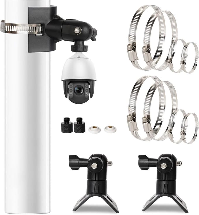 Universele 360° Camera Houder voor Buitenbeveiliging - Mastbevestiging met Adapter