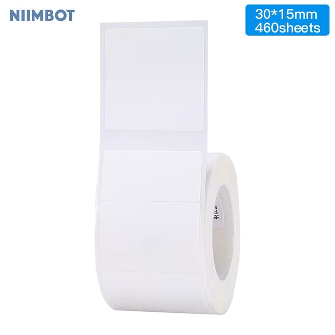 Niimbot Wit Blanco Thermisch Printpapier Rol Barcode Prijs Maat Naam Labelpapier Waterdicht 30x15mm (460 sheets)