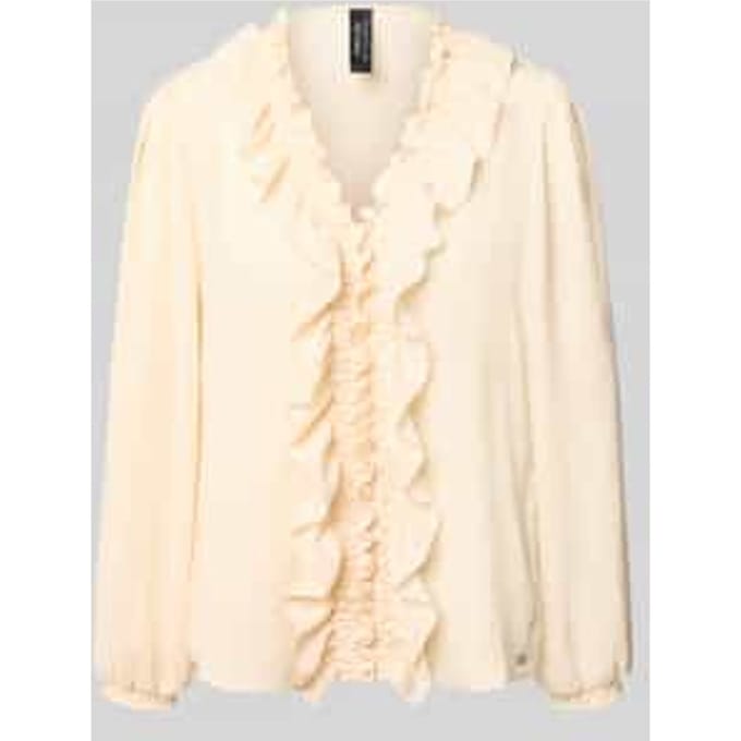 Blouse met ruches en V-hals