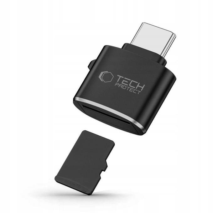 Tech-Protect UltraBoost - Geheugenkaartlezer - Micro SD - USB-C - Zwart