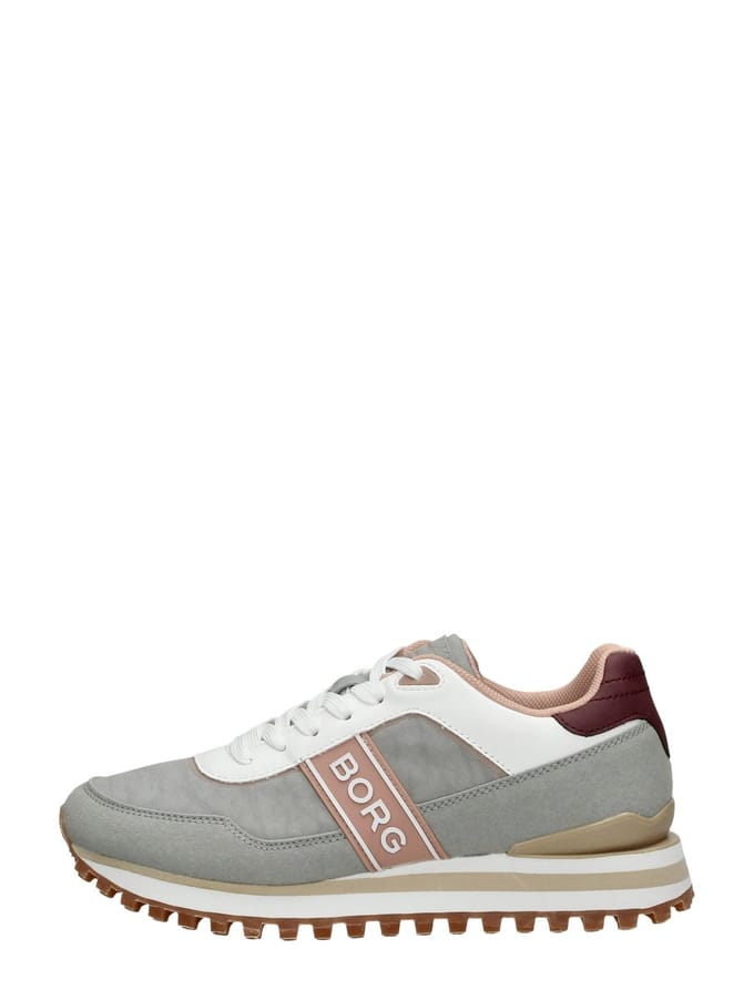 Björn Borg R2000 Dash Sneakers Dames - Lage Schoen Vrouwen - Grijs/Roze - Maat 36