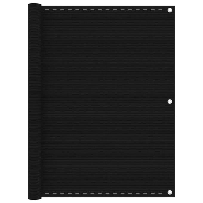 vidaXL - Balkonscherm - 120x600 - cm - HDPE - zwart