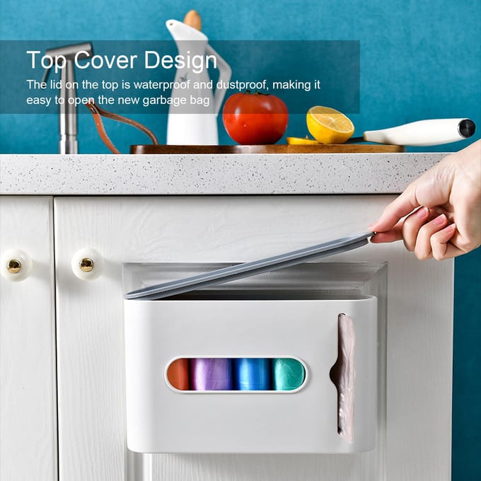 Afvalzak opbergdoos Afvalbak zakken dispenser Zelfklevende muurbevestiging Plastic zak houder wit