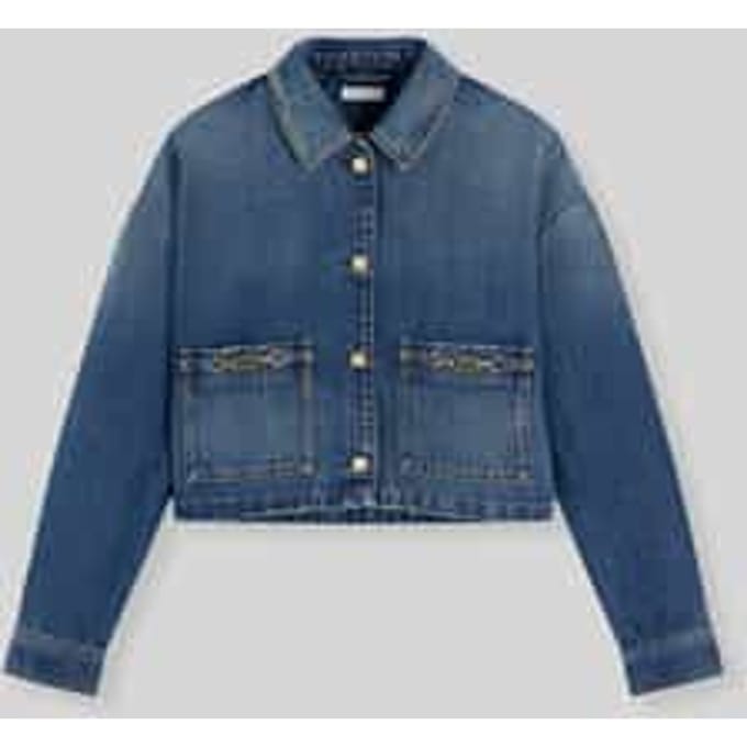 regular fit jeansjack van puur katoen