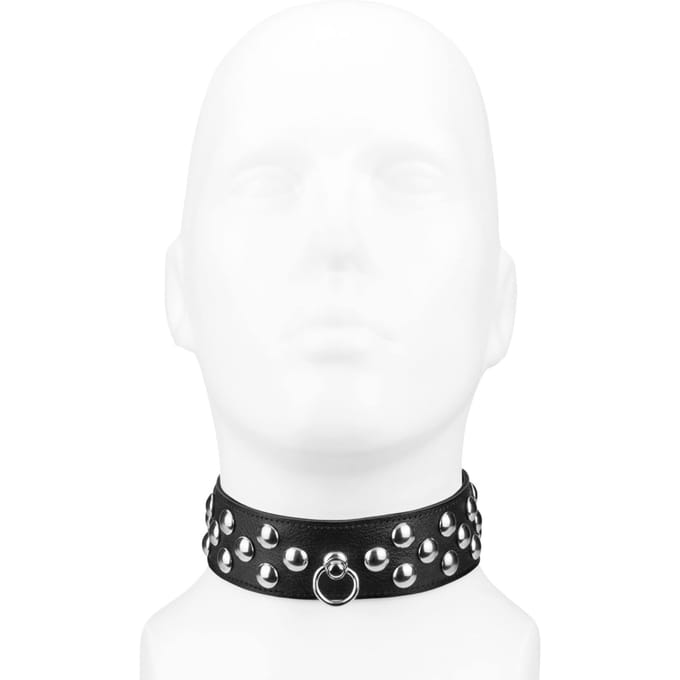 Rimba - Collar Versierd Met Ronde Studs - 4 cm Breed