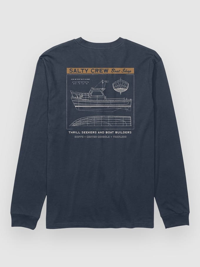 Salty Crew Boat Shop Longsleeve blauw