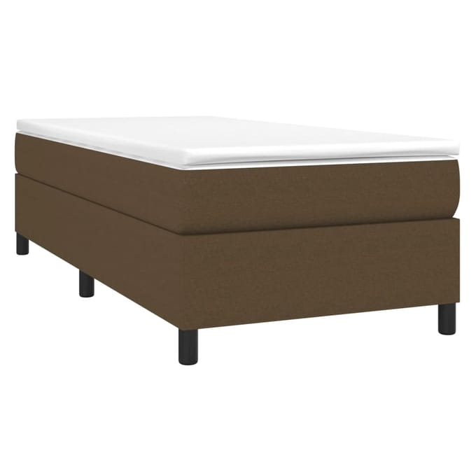vidaXL - Boxspring - bed - 90x200 - cm - stof - donkerbruin