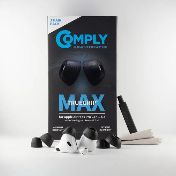 Comply Foam TrueGrip Max voor AirPods Pro gen1 &2 - maat MEDIUM, 3 paar