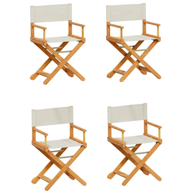 vidaXL - Inklapbare - stoelen - 4 - st - stof - crèmewit