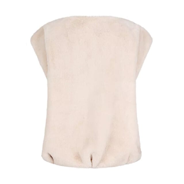 EsQualo Bodywarmer Fake Fur Natural Maat: 44 | Gilets Outlet | Dames | Ecru