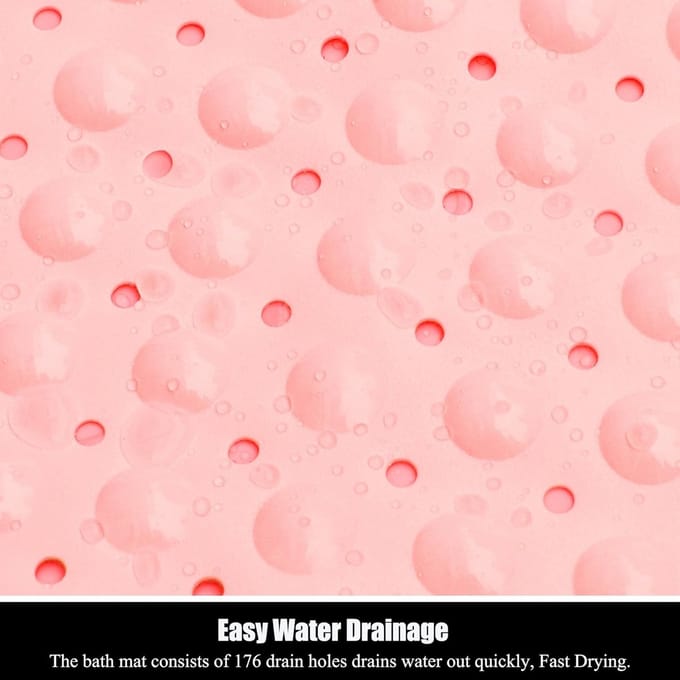 Antislip Bad- en Douchemat 95 x 40 cm | Machinewasbare Badmat met Zuignappen | Roze