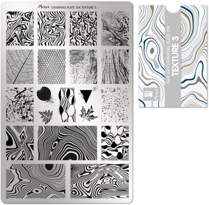 Moyra Stamping Plate 134 TEXTURE 3 + Gratis Try-on Sheet