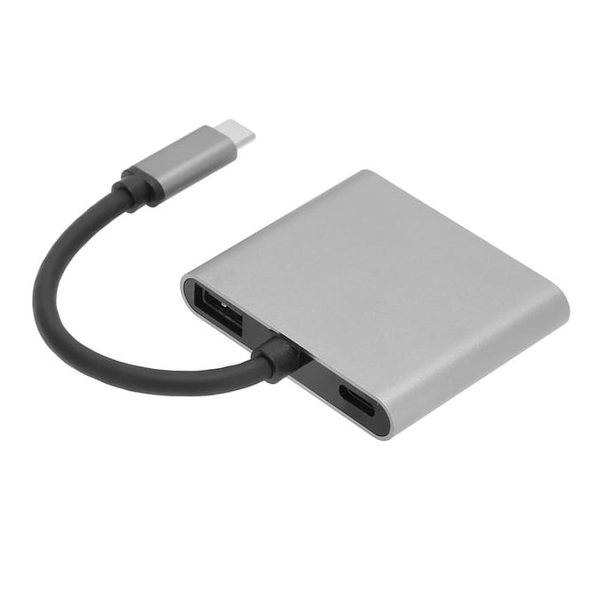 Dockingstation 4-in-1 Type‑C Converter Multi‑Scherm Voedingsadapter Hub Op‑Scherm Apparaat gray
