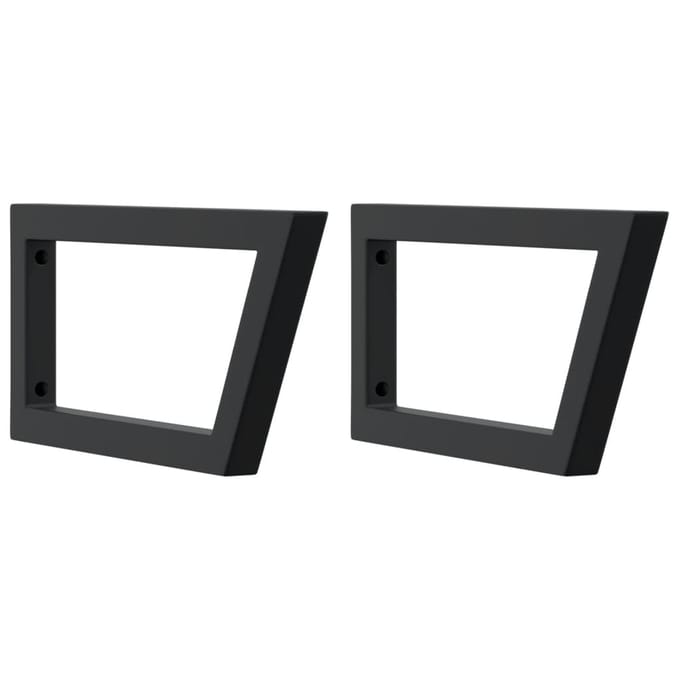 vidaXL - Wandbeugels - voor - wasbak - 2 - st - trapezium - staal - zwart