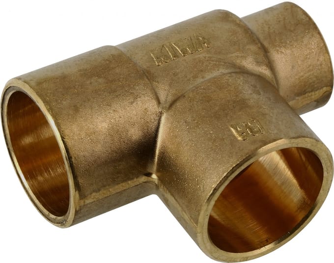 Bonfix soldeer t-stuk - 22 x 22 x 15 mm messing