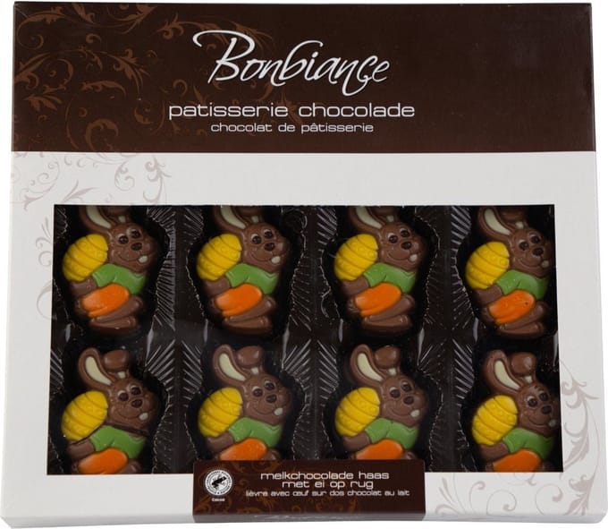 Bonbiance - Haasjes Met Ei Op De Rug (540 Gram) - Melk - Puur - Wit - Chocolade (540 Gram)