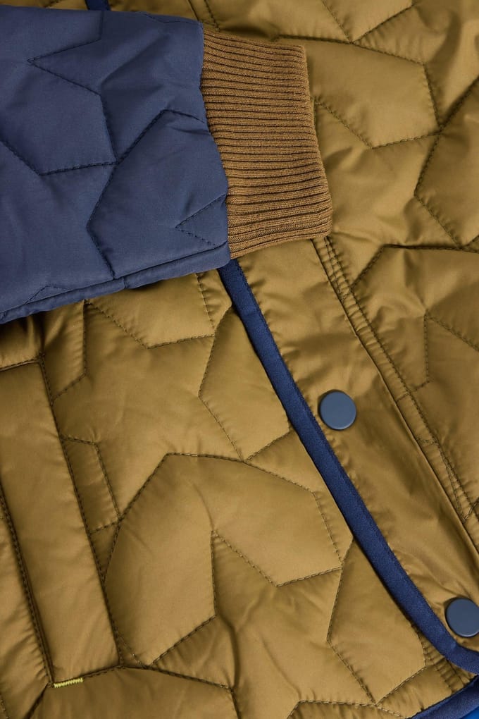 White Stuff Star Quilted Colourblock Coat Khaki Green Größe: 3-4 | Jacken Outlet | kids | Braun