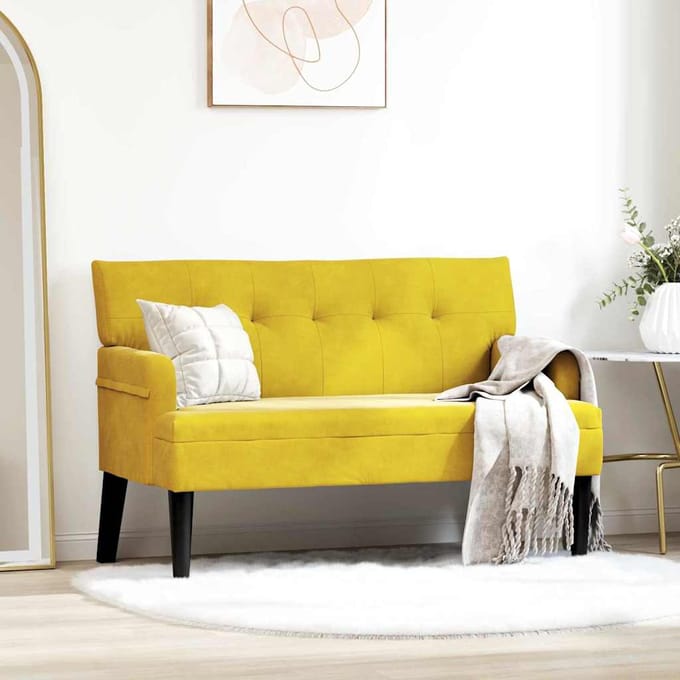 vidaXL - Chesterfield - Bank - Geel - 112 - x - 65,5 - x - 75 - cm - Fluweel