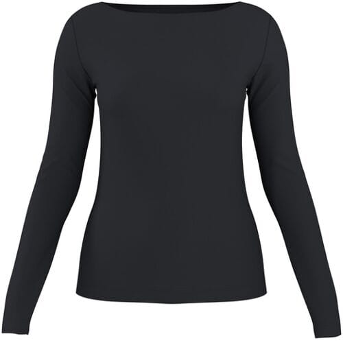 ESMARA Dames longsleeve met boothals (Zwart, L (44/46))
