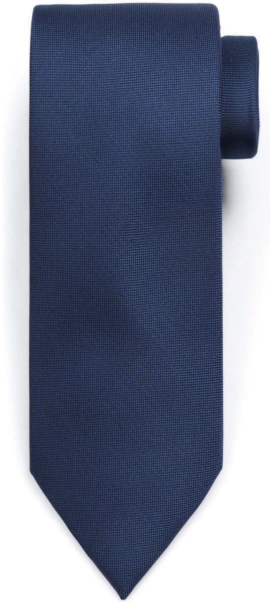 Suitable zijden stropdas Indigo Blauw - Effen - Heren das