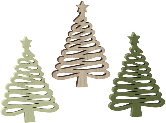 Strooikerstkerst dennenster groen 3x4,5cm 72 st, 72 Stück