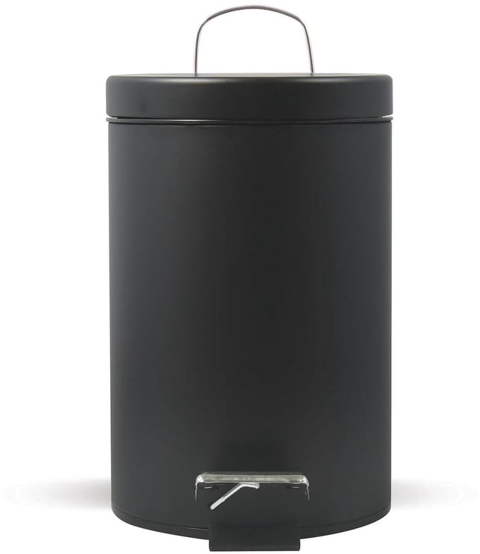 Zwarte matte pedaalemmer - 3 liter - met uitneembare binnenemmer