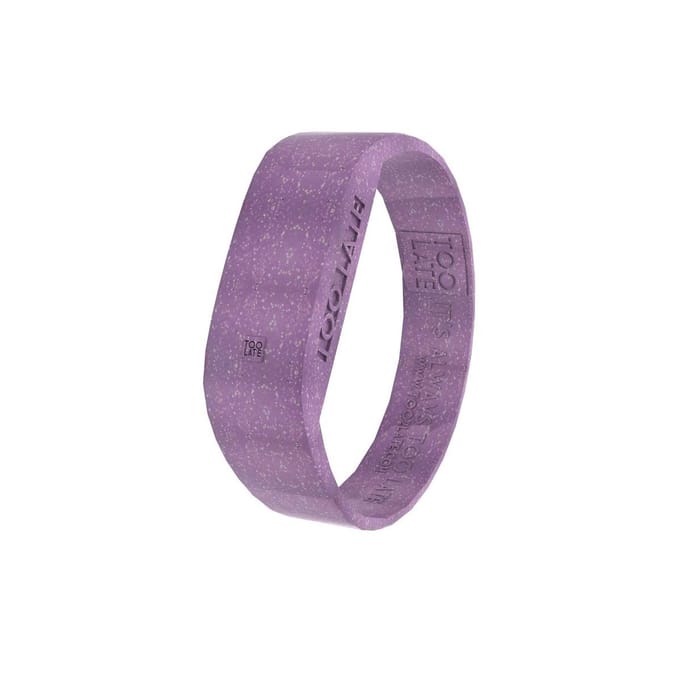 TOO LATE - Led horloge Glitter - siliconen - paars - polsmaat M