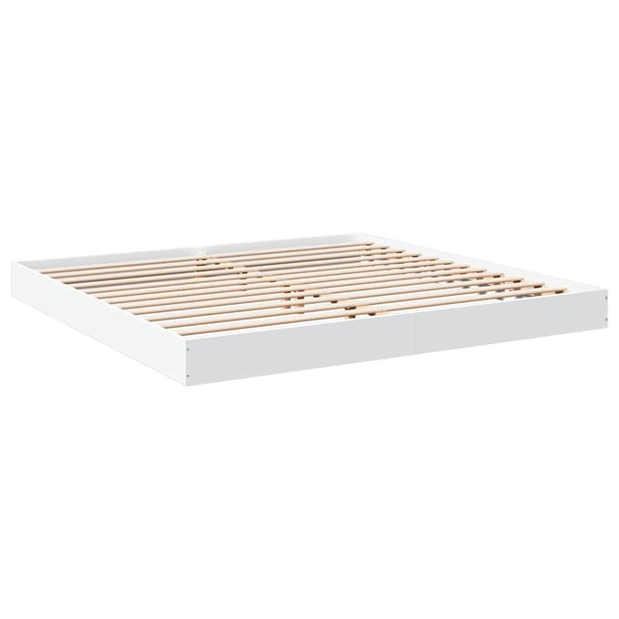 vidaXL - Bedframe - zonder - matras - 180x200 - cm - spaanplaat - wit
