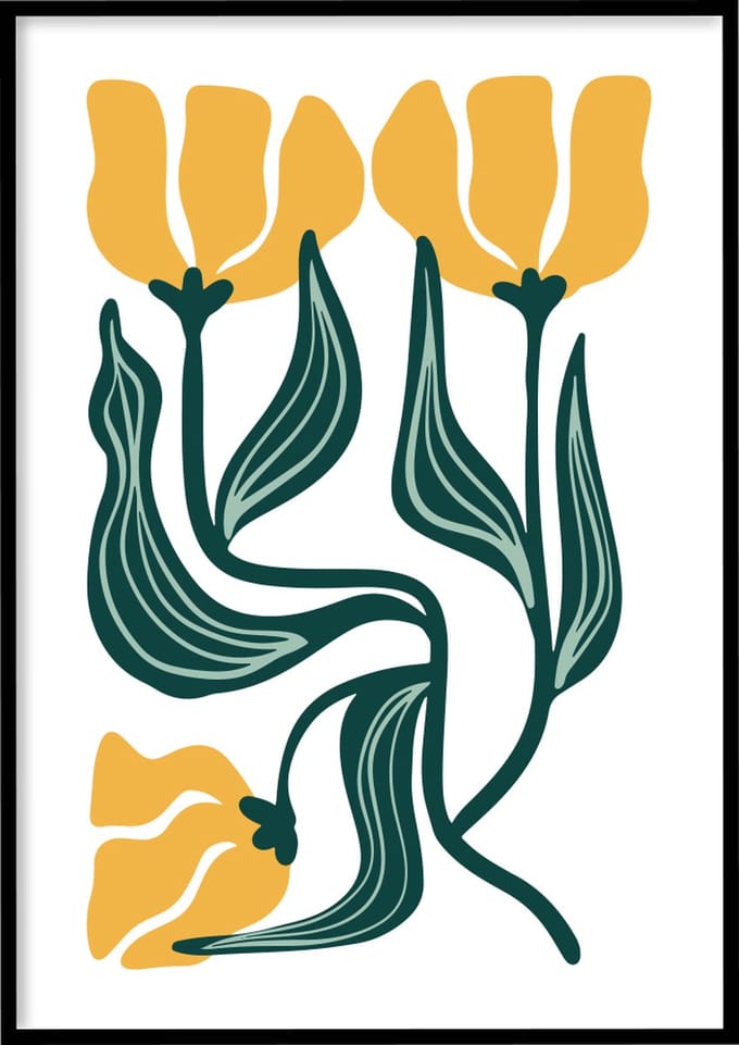 Poster Abstract tulp - Abstracte poster - 30x40 cm - Exclusief lijst - WALLLL