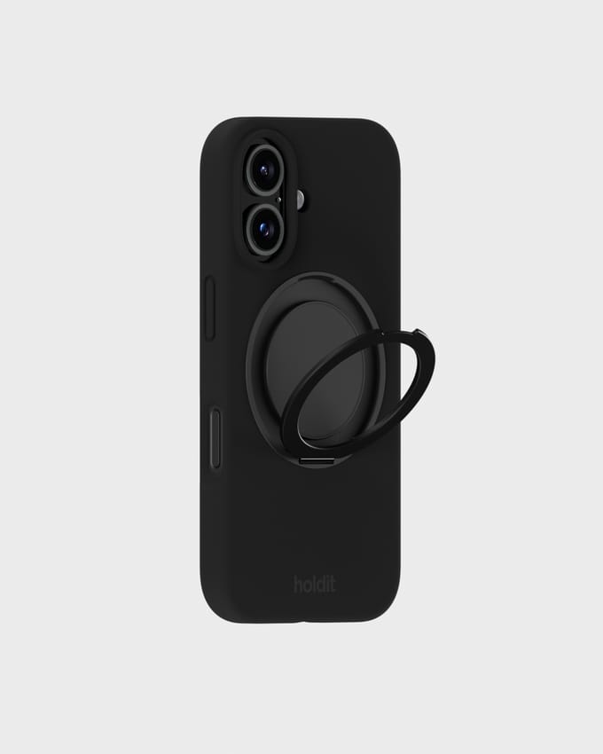 Silicone Stand Case Black iPhone 16
